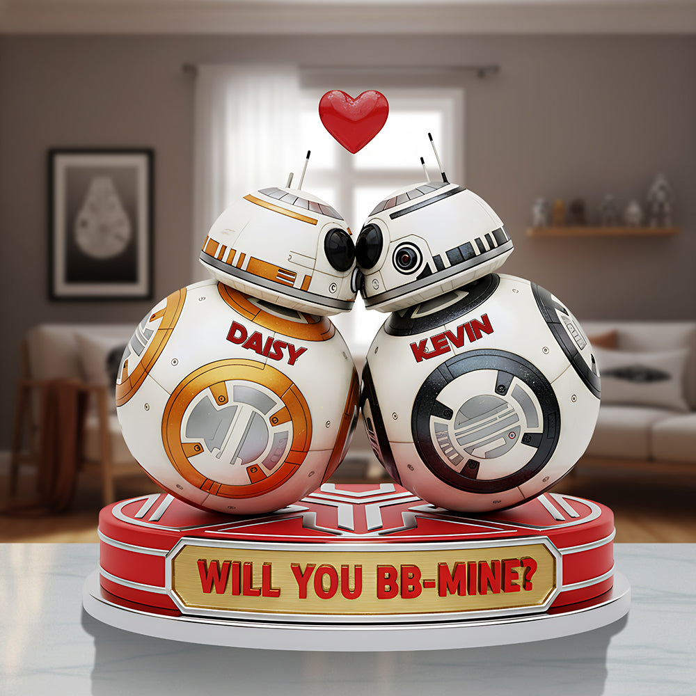 Personalized Acrylic Plaque 'Will You BB-Mine?' Unique Gift for Couples