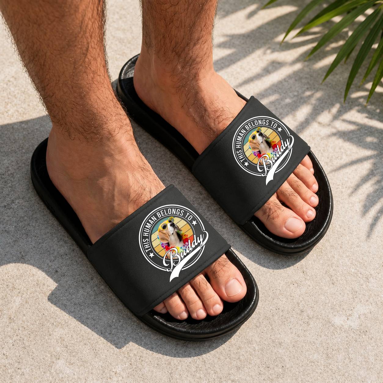 Personalized Custom Slide Sandals with Pet Photo Gift for Dog Lovers