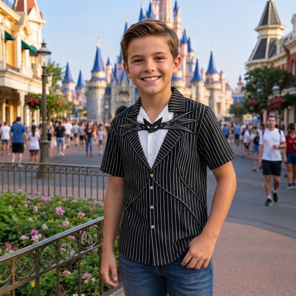 Personalized Jack Skellington AOP Shirt for Kids Halloween Costume