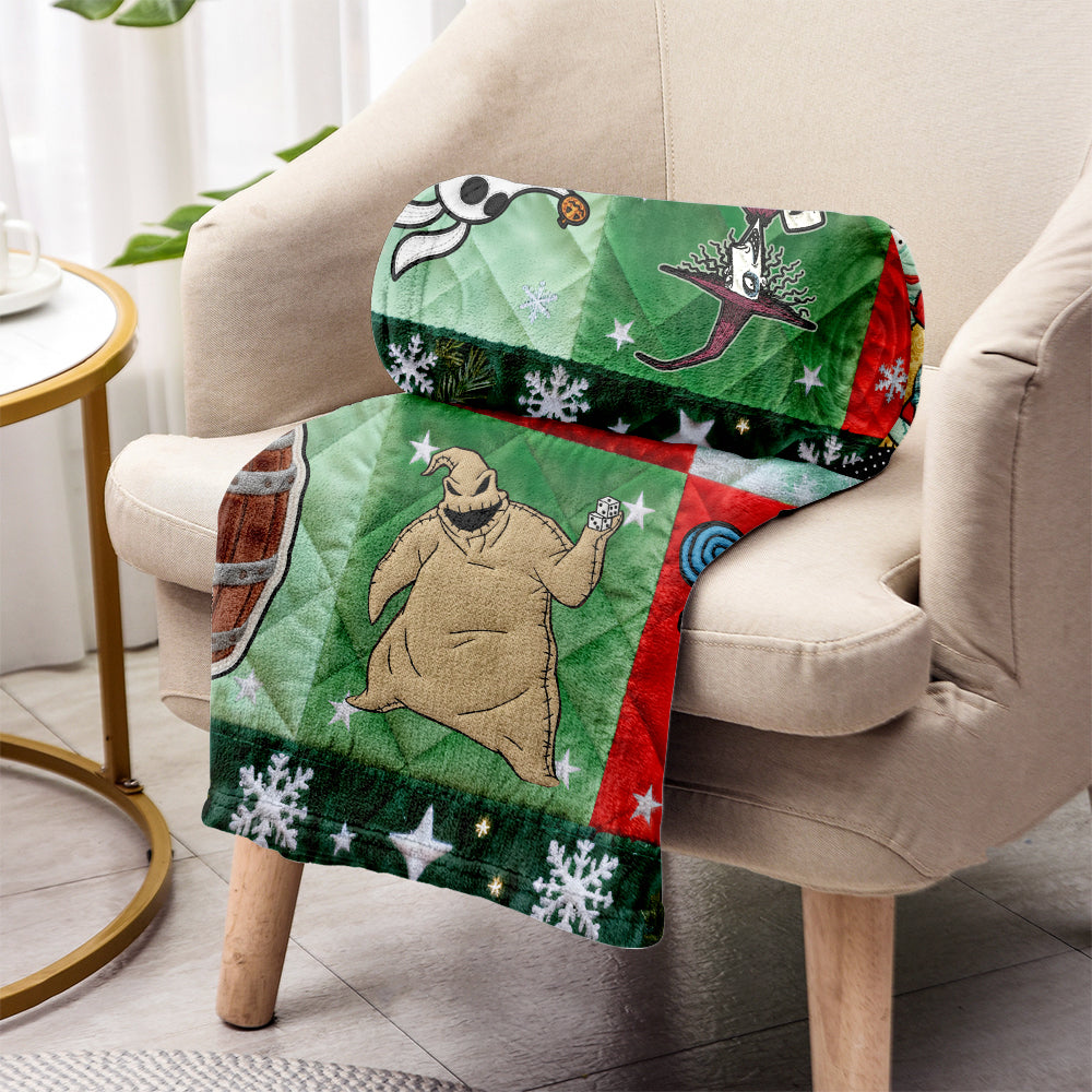 Personalized Spooky Blanket Nightmare Before Christmas Gifts for Family