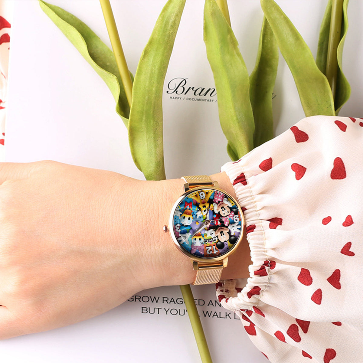 Personalized Women’s Watch with Disney Characters Custom Charm Gift for Her