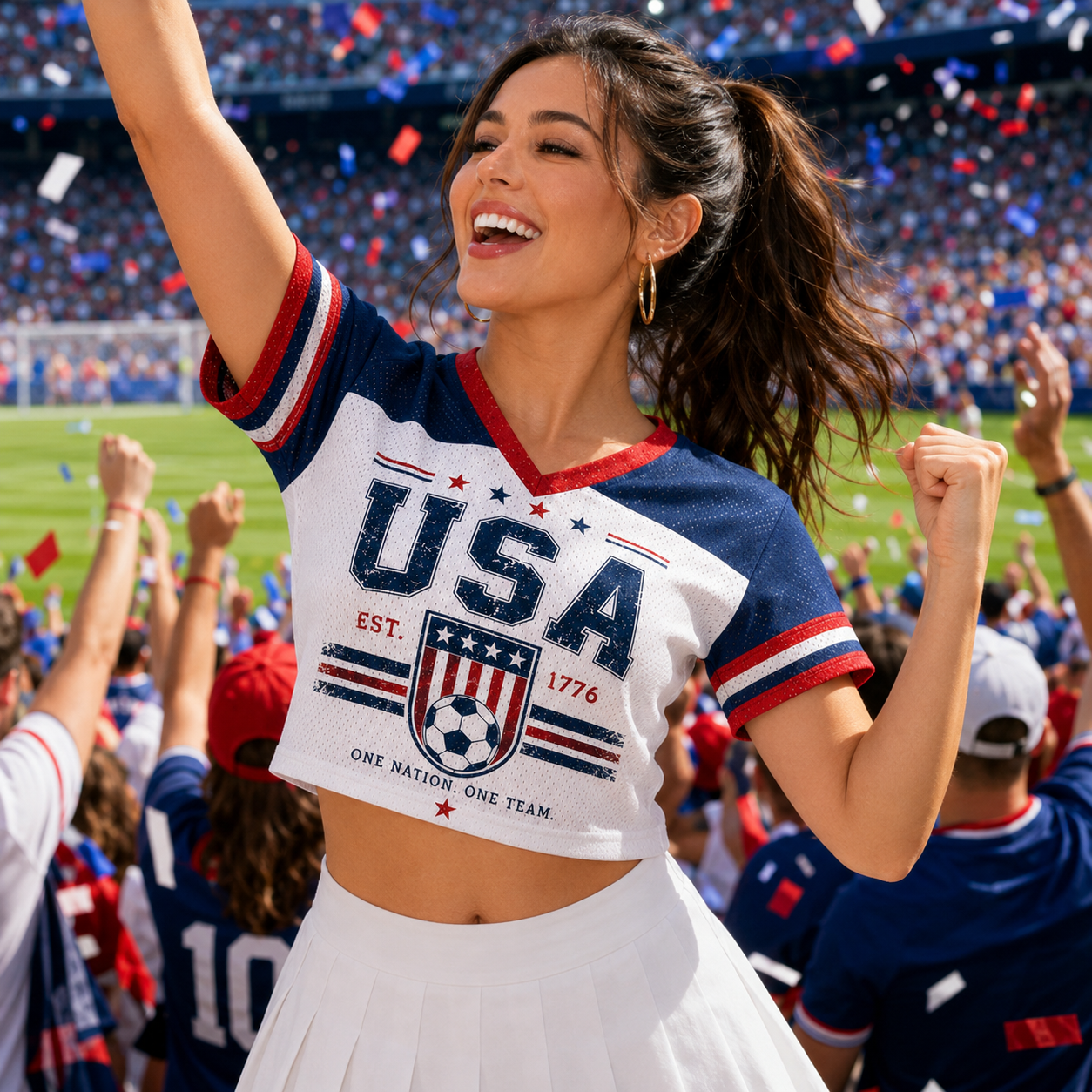 Personalized USA 2026 Soccer Crop Jersey for Football Fans