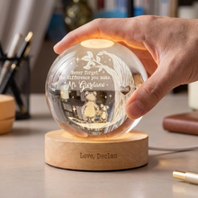 Load image into Gallery viewer, Personalized Crystal Globe Lamp Gift for Teacher - Thank You
