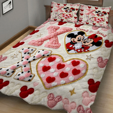 Load image into Gallery viewer, Personalized Mickey Mouse Quilt Bedding Set Custom Name Gift for Couple
