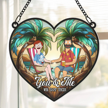 Load image into Gallery viewer, Personalized Cartoon Couple Beach Suncatcher Gift for Anniversary
