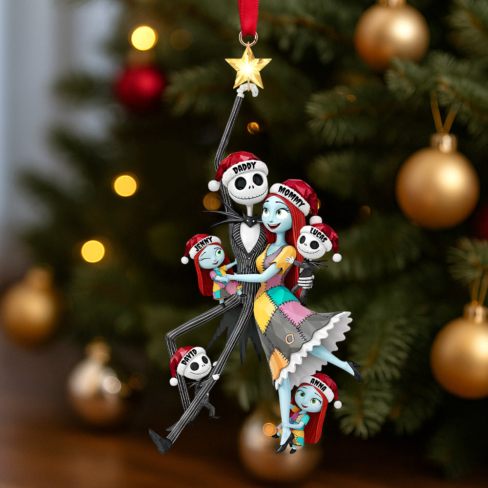 Personalized Spooky Family Acrylic Ornament Custom Gift for Christmas