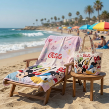 Load image into Gallery viewer, Personalized Disney Beach Towel with Friends for Kids | Summer Gift
