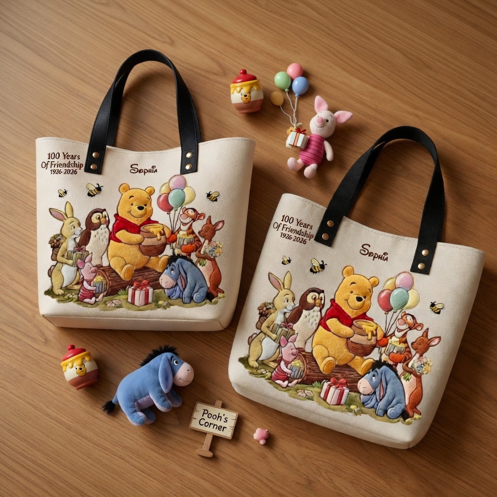 Personalized Honey Bear Tote Bag 100th Anniversary Gift for Fans