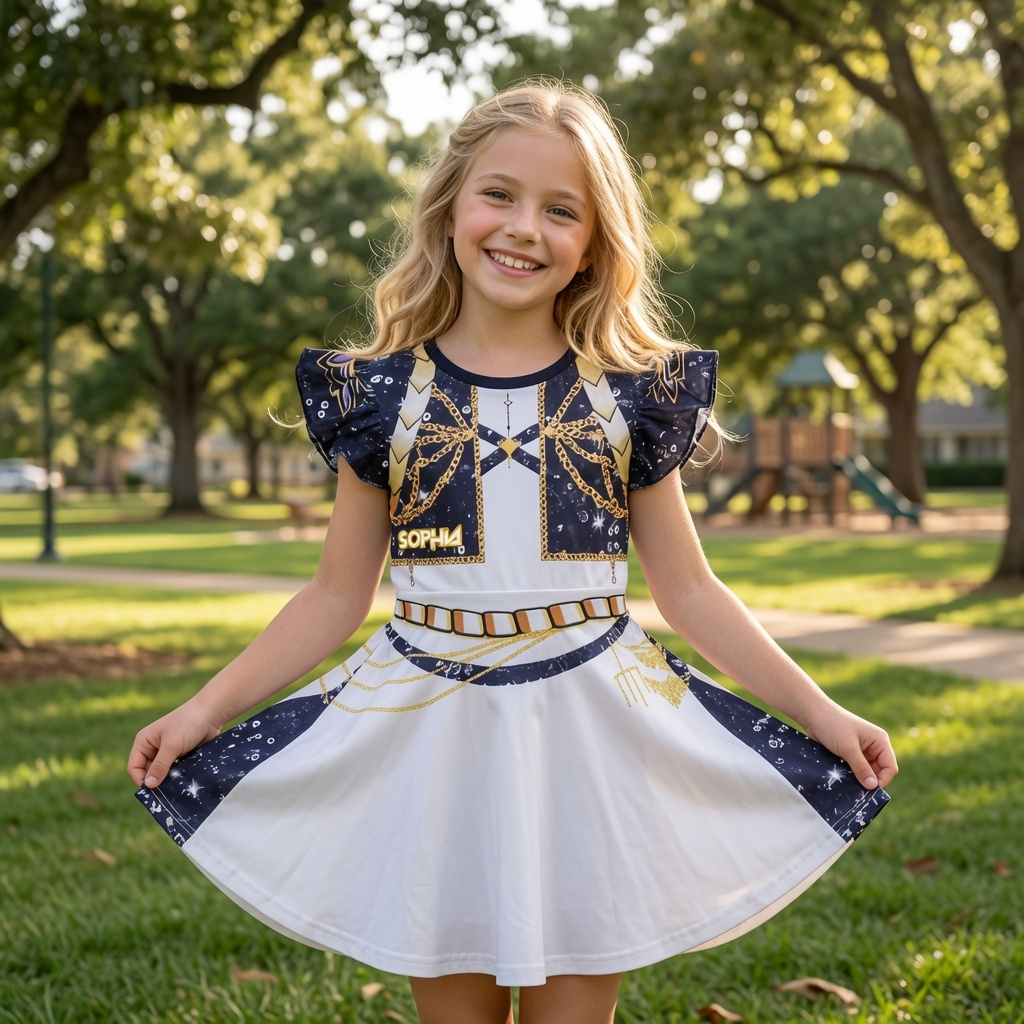 Personalized Fantasy Girl Kid Dress Custom Name Gift for Daughter