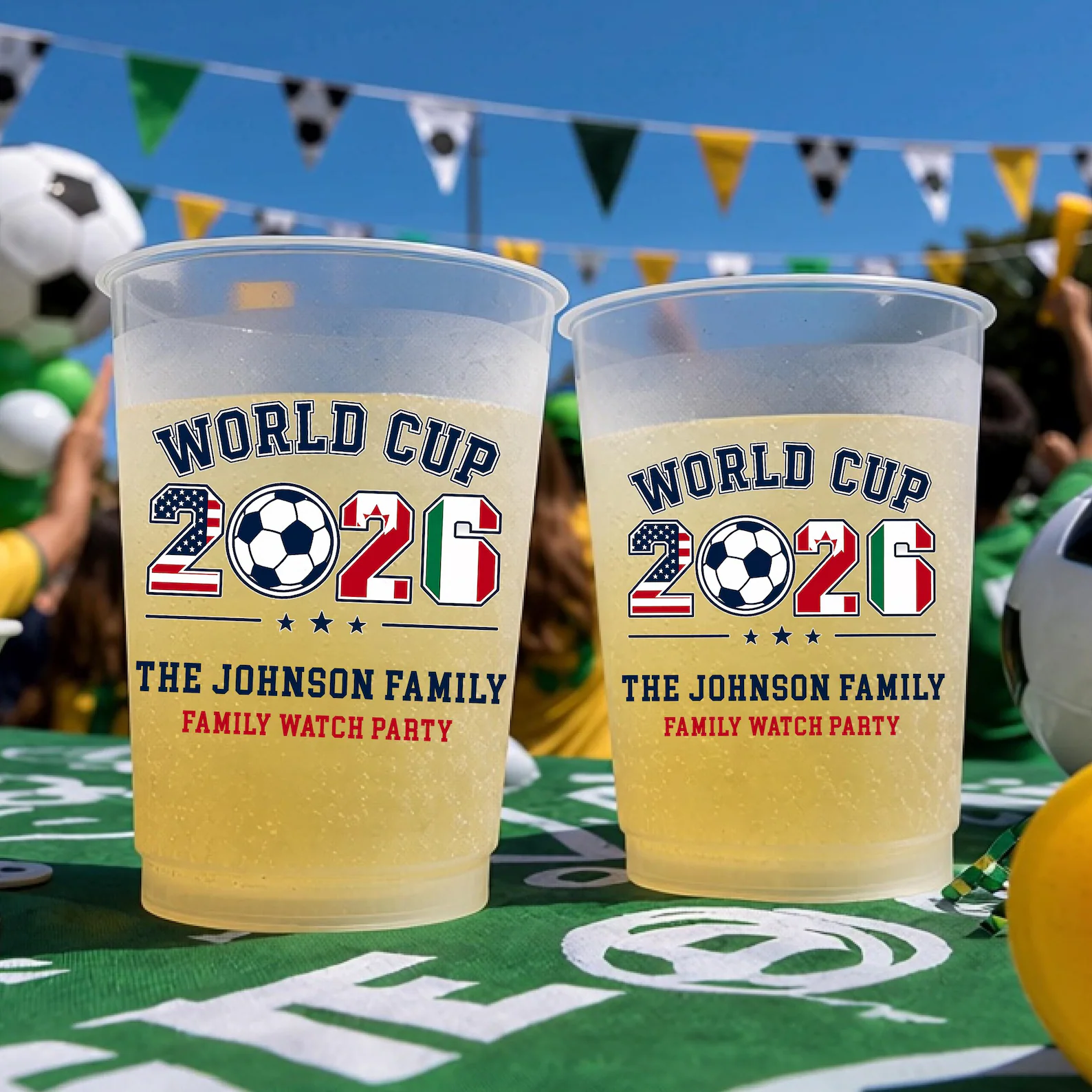 Personalized Frosted Cup for World Cup 2026 Family Watch Party