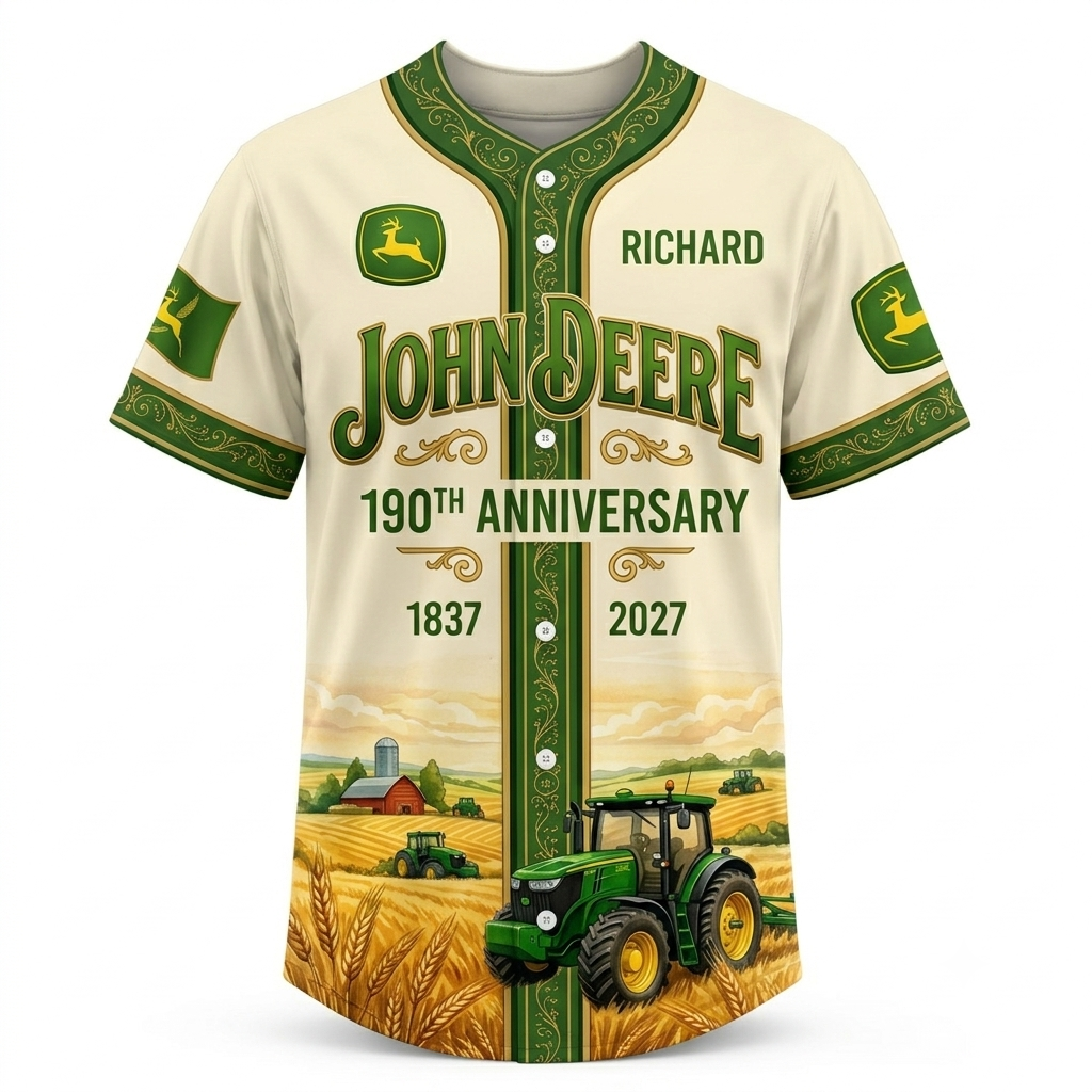 Personalized 190th Anniversary Baseball Jersey Gift for Farmer Dad