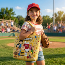 Load image into Gallery viewer, Personalized Peanuts Quilted Tote Bag Custom Name Gift for Her

