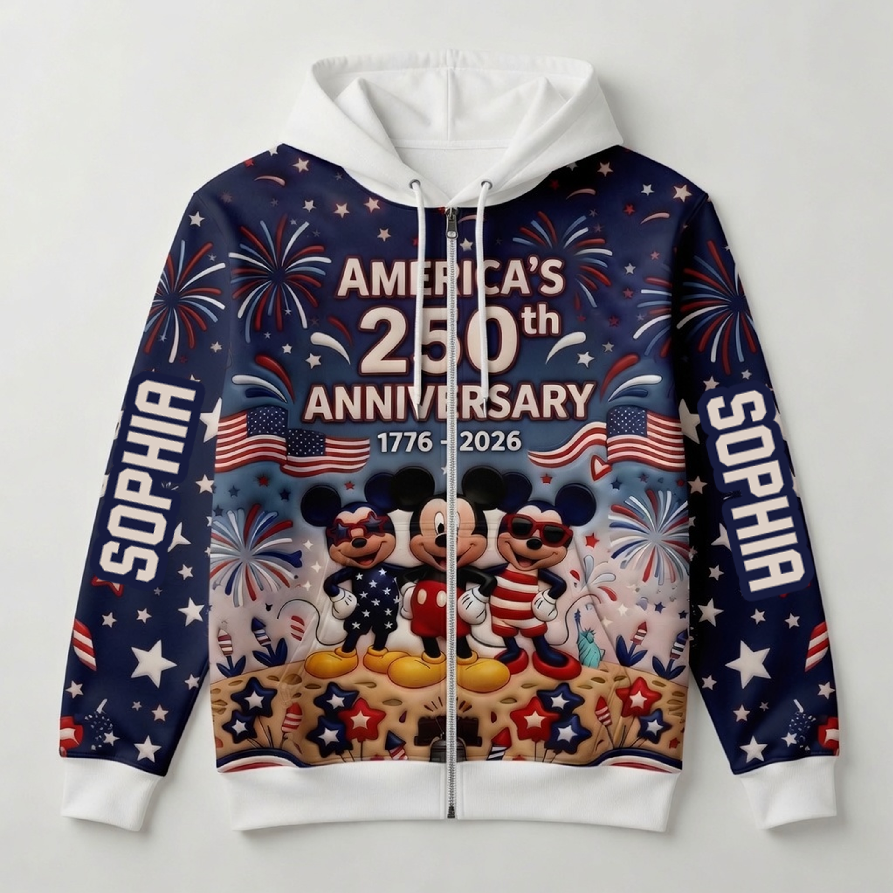 Personalized All Over Print Shirt 250th America Anniversary Gift for Fans