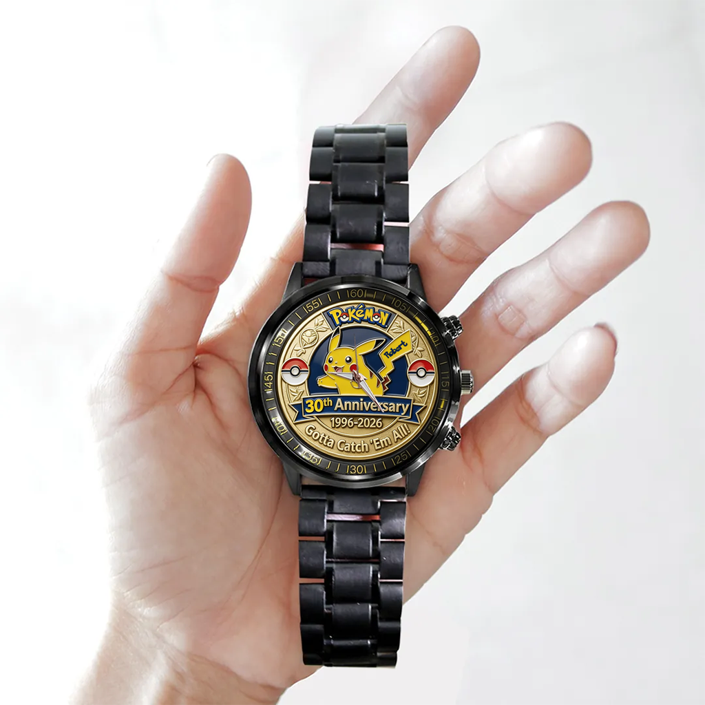 Personalized 30th Anniversary Watch Gotta Catch 'Em All Gift for Movie Fans