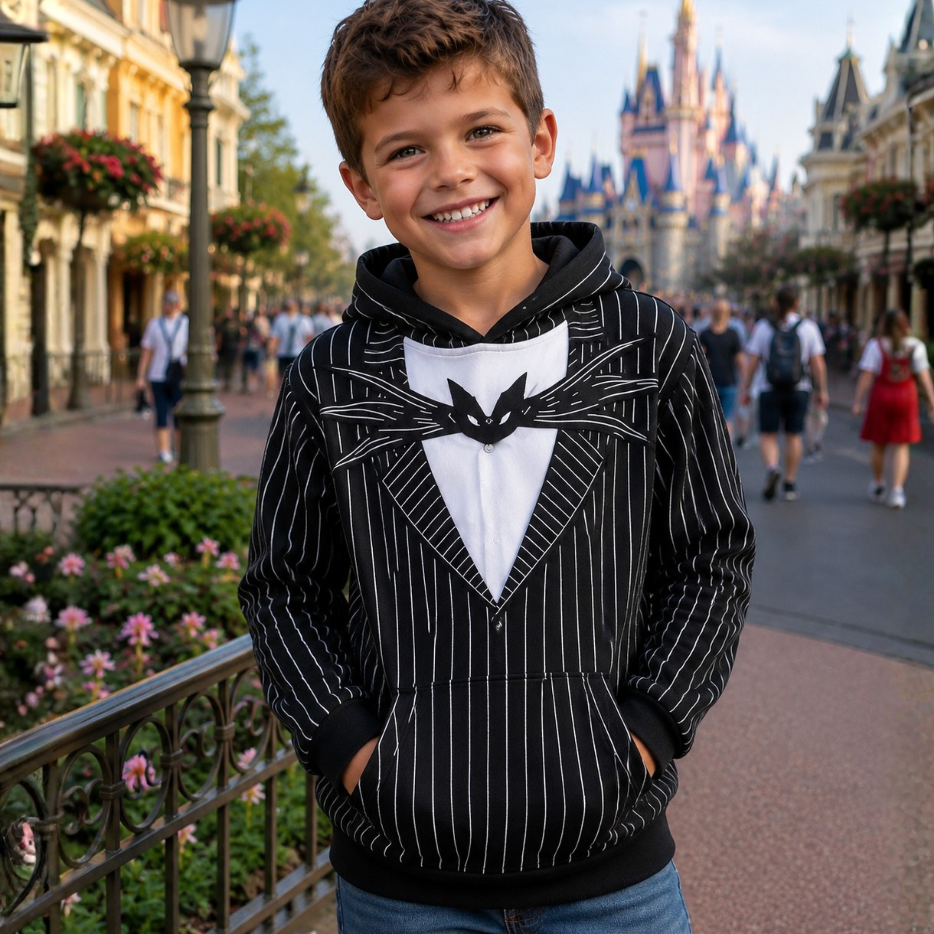 Personalized Jack Skellington AOP Shirt for Kids Halloween Costume