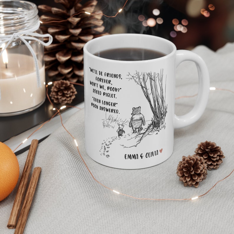 Personalized White Mug Gift for Friends Forever Quote