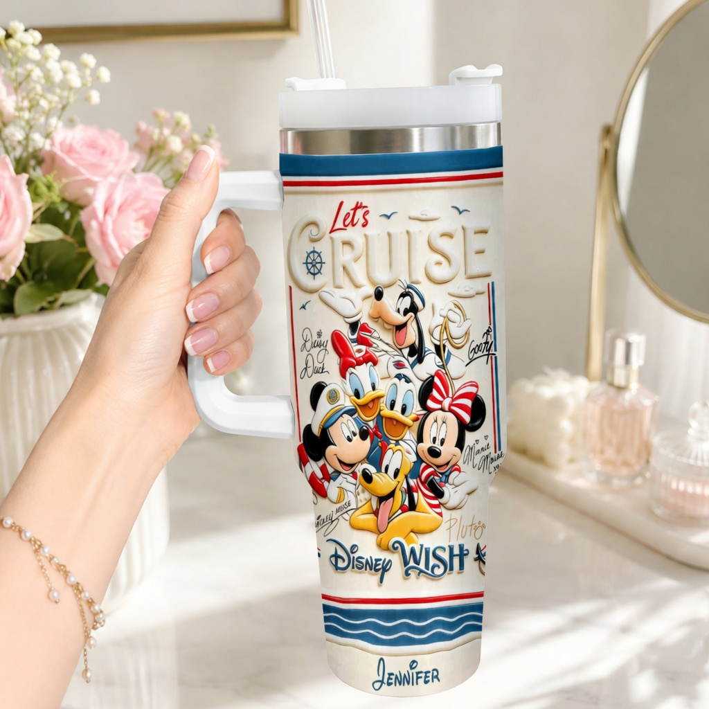 Personalized Disney Cruise Tumbler with 3D Design for Travelers