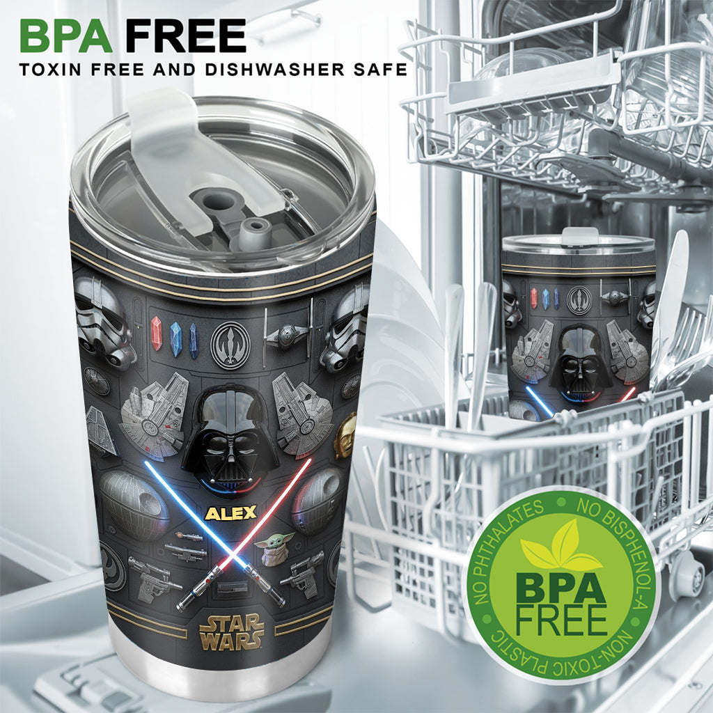 Personalized Star Wars Tumbler with Custom Name for Movie Fans