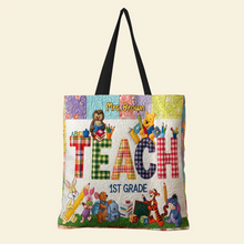 Load image into Gallery viewer, Personalized Quilted Tote Bag Cute Teacher Gift for Back to School
