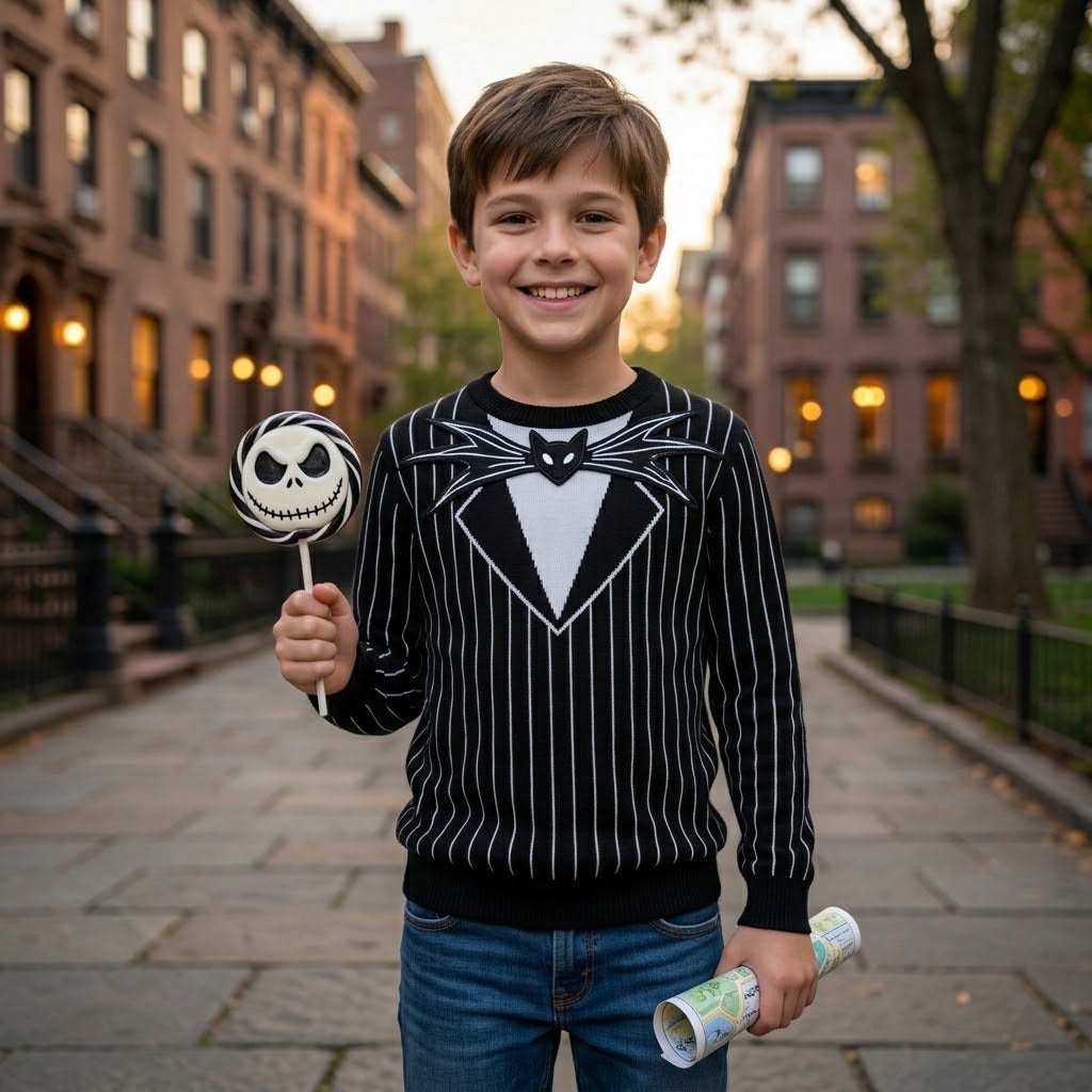 Personalized Jack Skellington AOP Shirt for Kids Halloween Costume