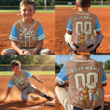 Load image into Gallery viewer, Personalized Baseball Jersey with Honey Bear Characters for Kids and Adults - Unique Family Gift
