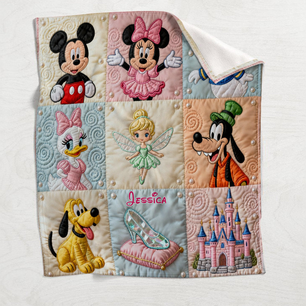 Personalized Disney-Inspired Blanket Custom Name Gift for Daughter