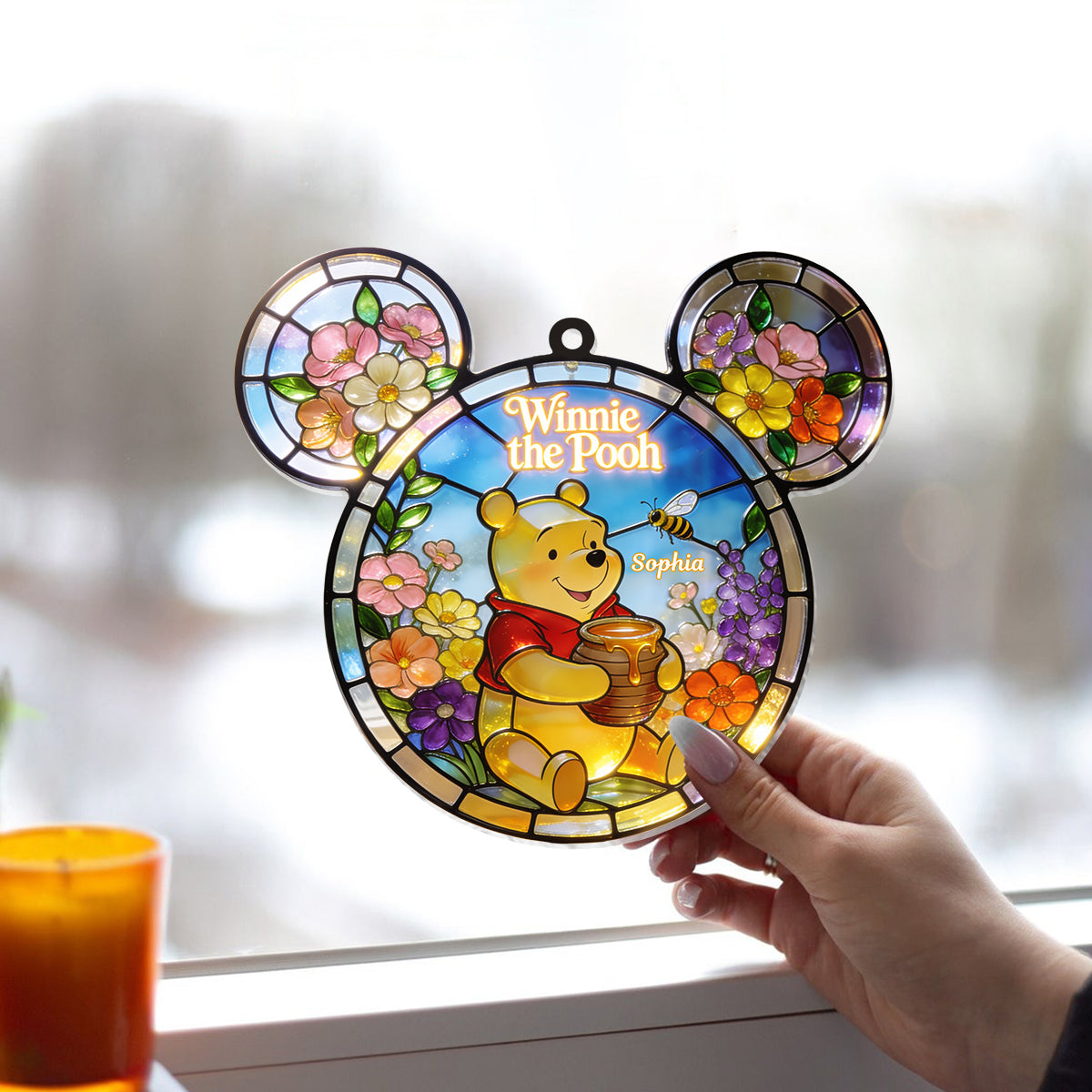 Personalized Winnie the Pooh Suncatcher Ornament Gift for Her