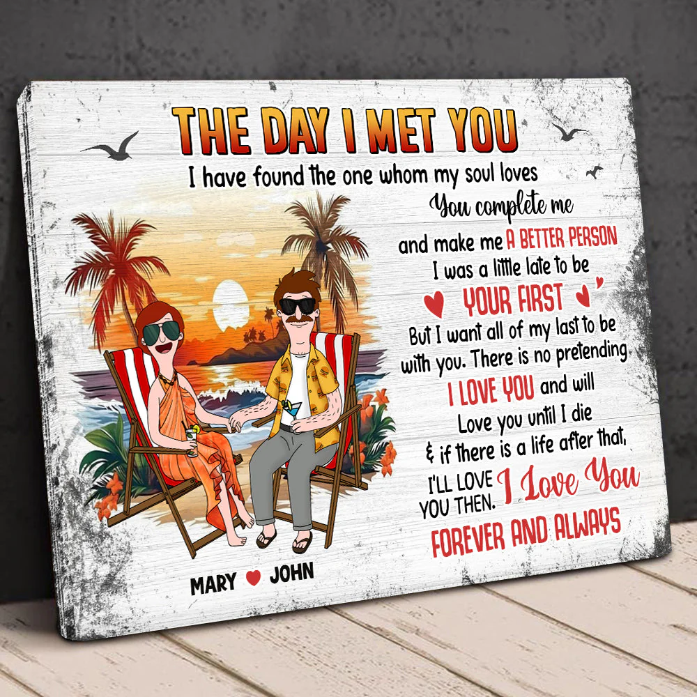 Personalized Burger Couple Canvas Art for Couples Gift