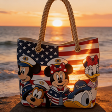 Load image into Gallery viewer, Personalized Beach Bag with USA Flag Design - Custom Vacation Gift for Movie Fans
