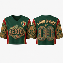 Load image into Gallery viewer, Personalized Mexico Soccer Jersey Crop Tee for Fans | Custom Gift
