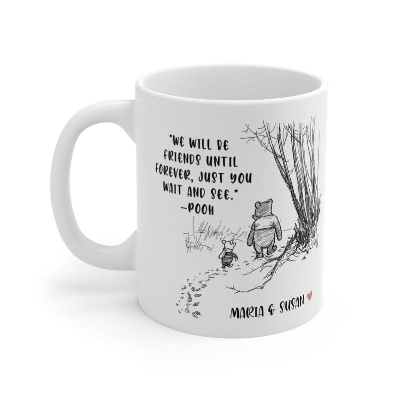 Personalized White Mug Gift for Friends Forever Quote