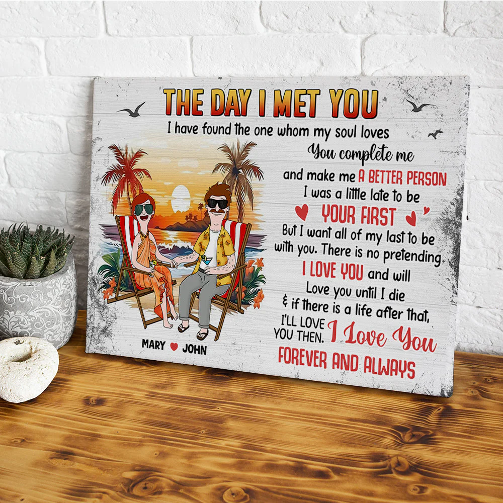 Personalized Burger Couple Canvas Art for Couples Gift