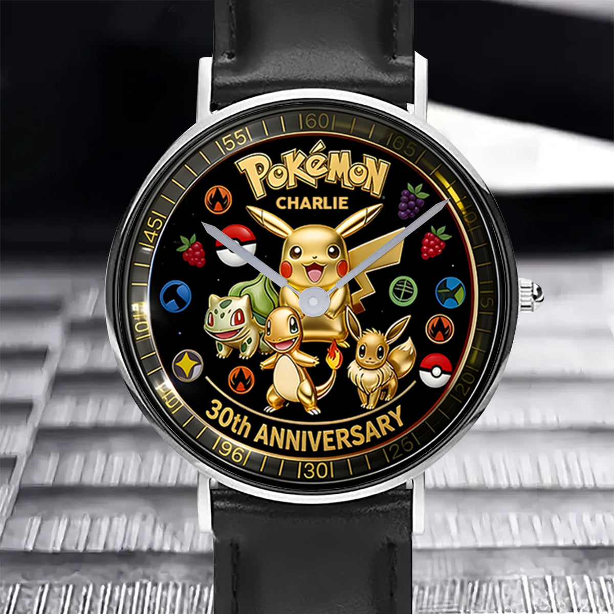 Personalized Pokémon 30th Anniversary Hand Watch Gift for Fans