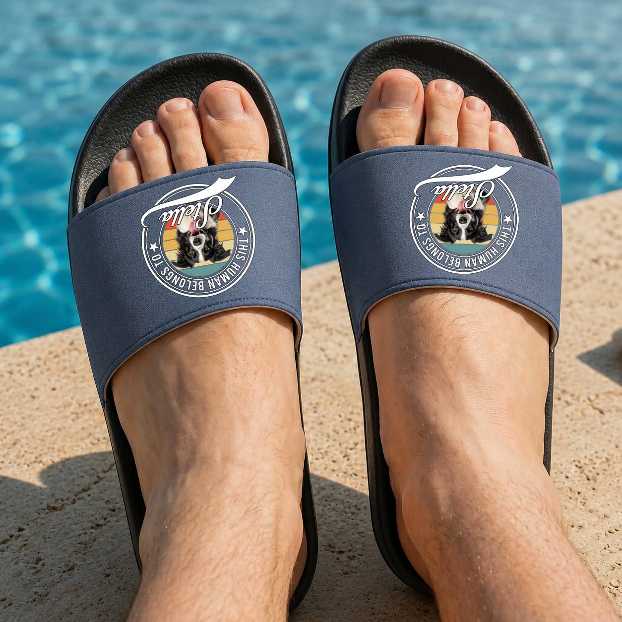 Personalized Custom Slide Sandals with Pet Photo Gift for Dog Lovers