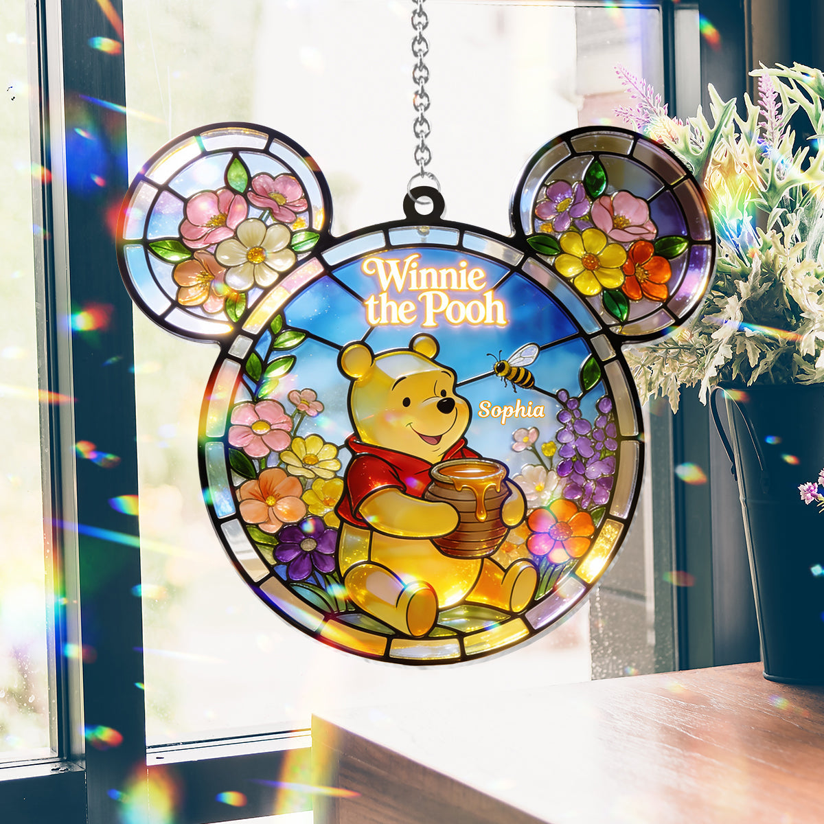 Personalized Winnie the Pooh Suncatcher Ornament Gift for Her