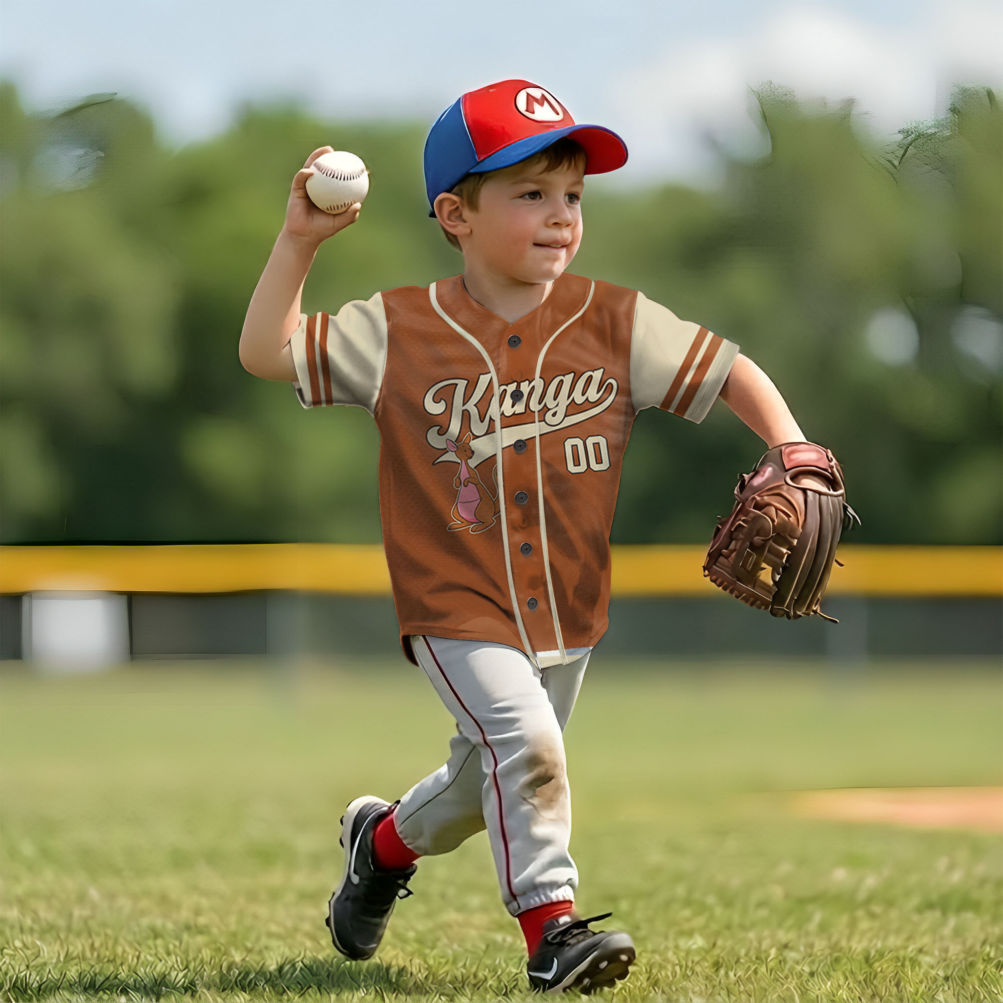 Personalized Baseball Jersey with Honey Bear Characters for Kids and Adults - Unique Family Gift
