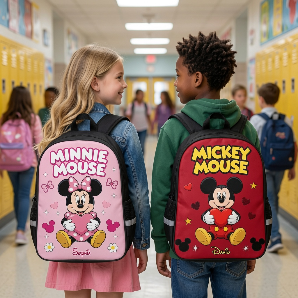Personalized Minnie Mouse Backpack Set for Girls - Back to School Gift