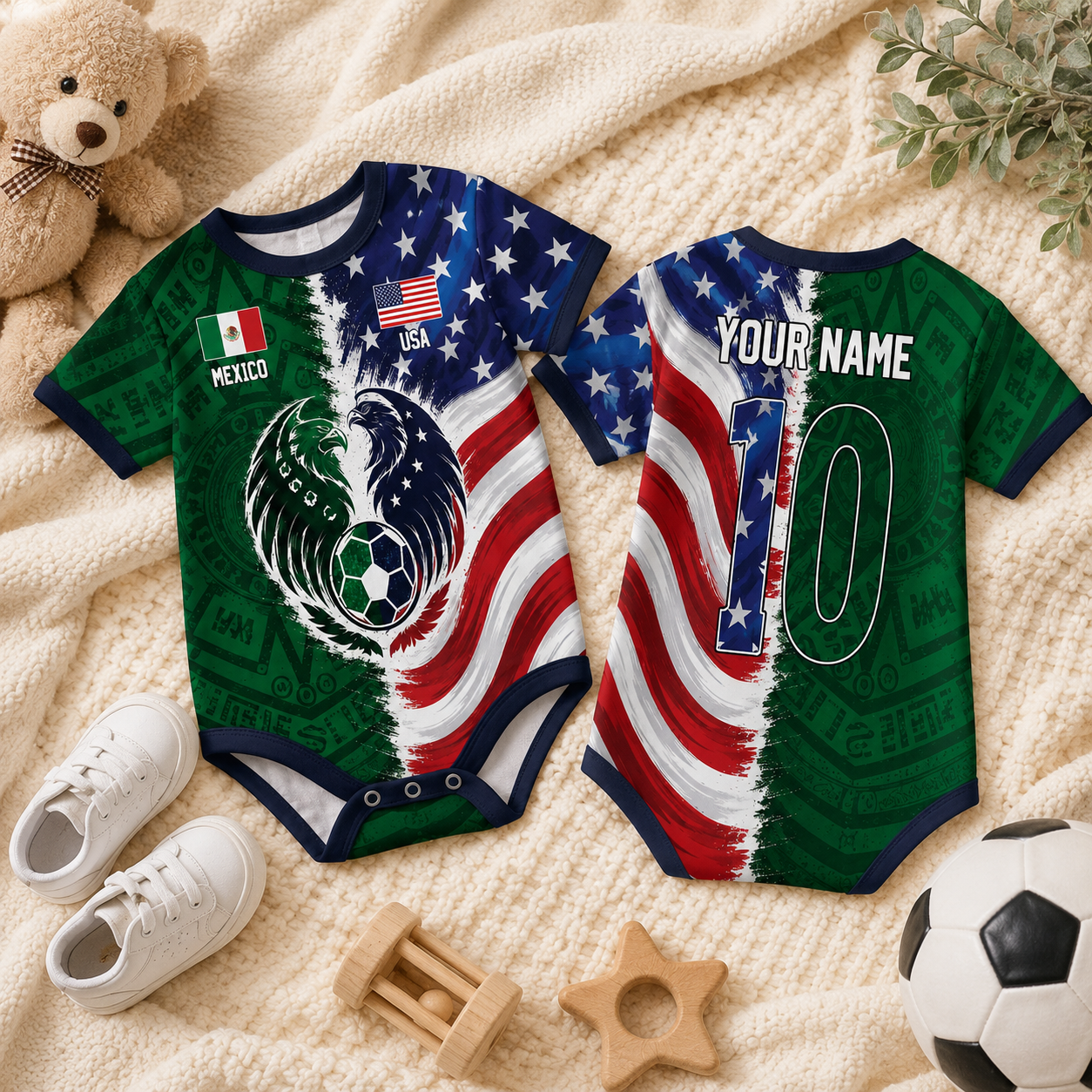 Personalized Baby Jersey Bodysuit Soccer Lover Gift for New Parents