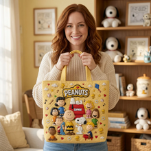 Load image into Gallery viewer, Personalized Peanuts Quilted Tote Bag Custom Name Gift for Her
