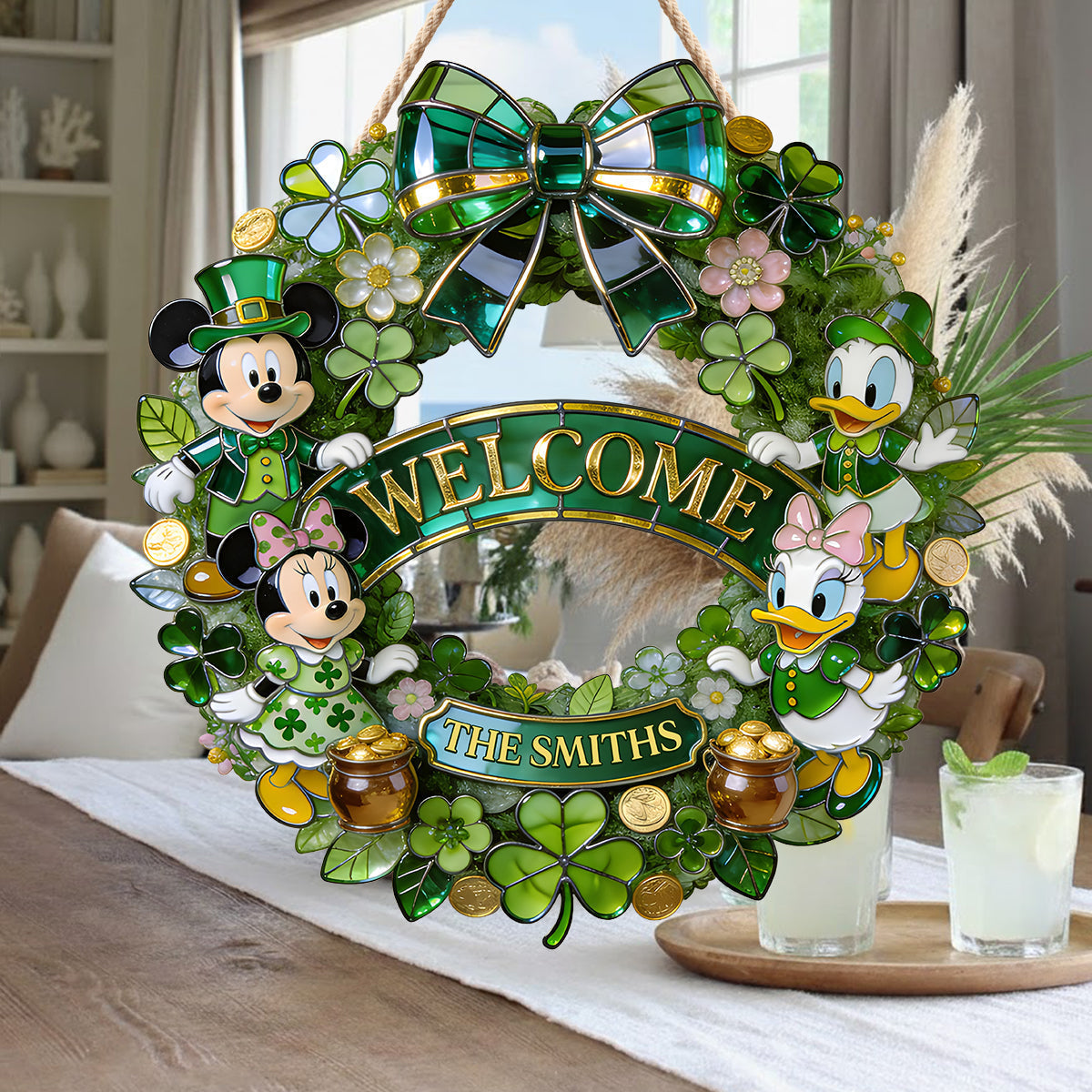 Personalized Family Welcome Sign Wood Decor For St. Patrick's Day Gift