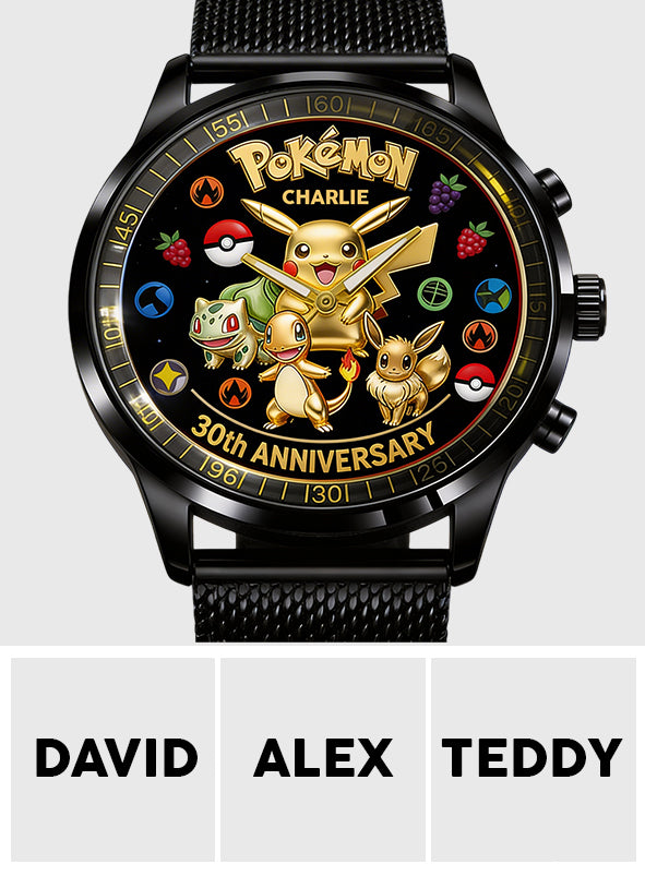 Personalized Pokémon 30th Anniversary Hand Watch Gift for Fans