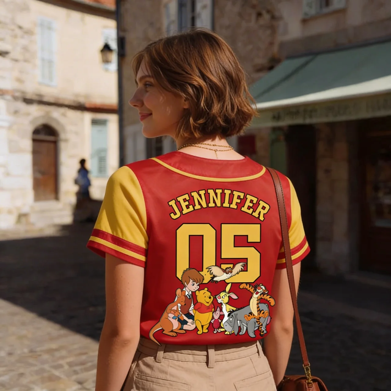Personalized Baseball Jersey with Honey Bear Characters for Kids and Adults - Unique Family Gift