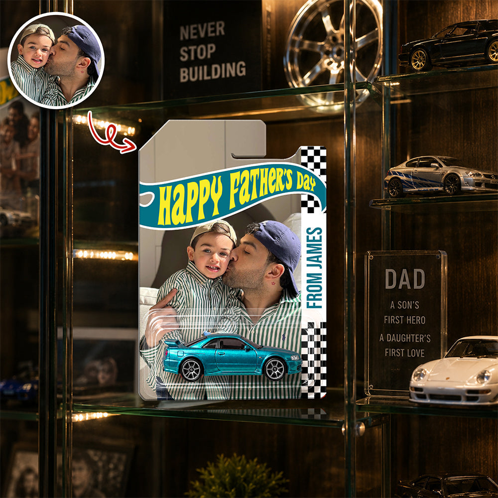 Personalized Hot Wheels Packaging Photo Keepsake Gift for Dad