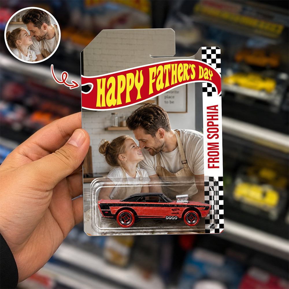 Personalized Hot Wheels Packaging Photo Keepsake Gift for Dad