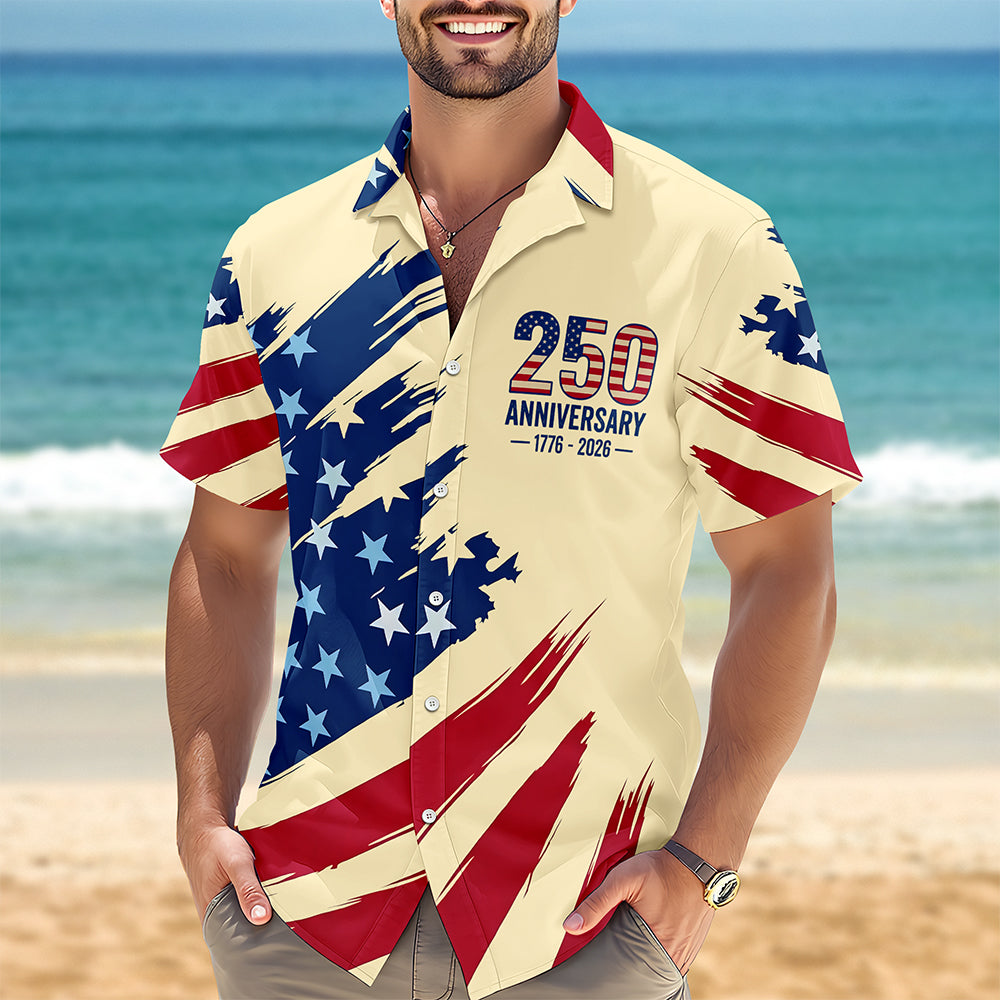 Personalized Patriotic Hawaii Shirt American Flag 4th of July Gift