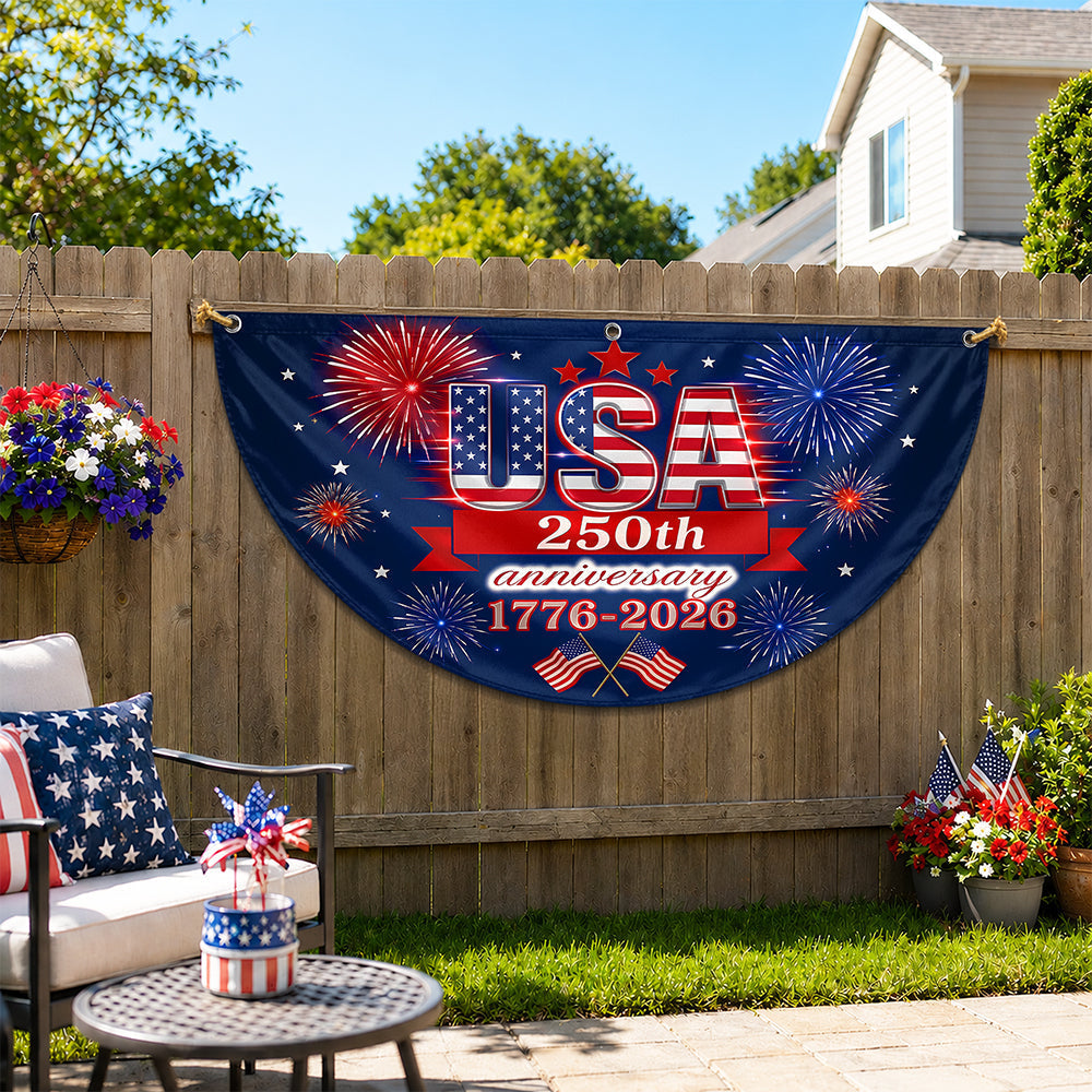 Personalized USA 250th Anniversary Fan Flag Custom Gift