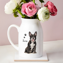 Load image into Gallery viewer, Personalized Pet Watercolor Ceramic Flower Vase Gift for Dog/Cat Lovers
