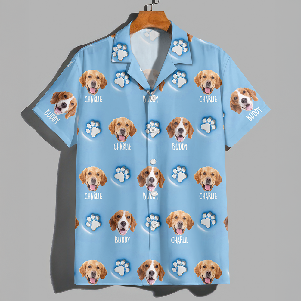 Personalized Dog Face Hawaiian Shirt Custom Dog Photo Gift