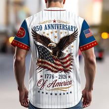 Load image into Gallery viewer, Personalized USA 250 Baseball Jersey Shirt Custom Name Gift for 4th of July
