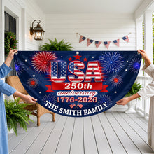 Load image into Gallery viewer, Personalized USA 250th Anniversary Fan Flag Custom Gift
